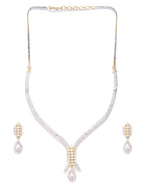 Priyaasi Women American Diamond Gold-Polished Jewellery Set - Swadesiicart