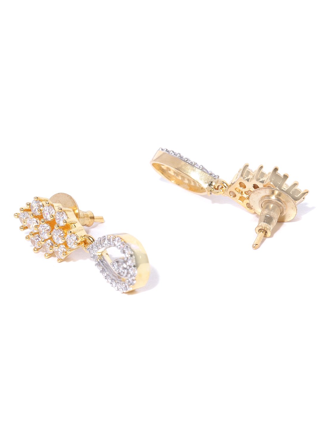 Priyaasi Women American Diamond Gold-Polished Jewellery Set - Swadesiicart