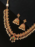 Priyaasi Women Kemp Stones Pearls Gold-Polished Floral Jewellery Set - Noz2Toz