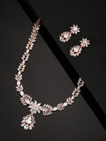 Priyaasi Women American Diamond Rose Gold-Polished Jewellery Set - Noz2Toz