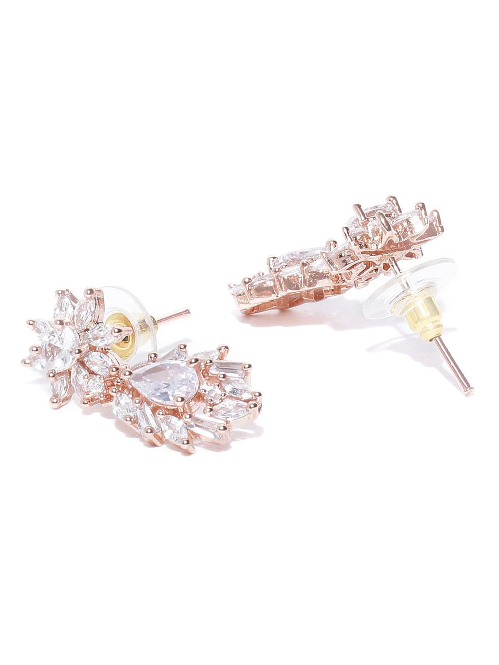 Priyaasi Women American Diamond Rose Gold-Polished Jewellery Set - Swadesiicart