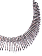 Priyaasi Women Black American Diamond Rhodium Plated Linear Jewellery Set - Swadesiicart