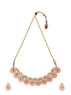 Priyaasi Women Pink Kundan Gold-Polished Paisley Jewellery Set - Swadesiicart