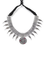 Priyaasi Women Ruby German Silver Oxidised Jewellery Set - Swadesiicart