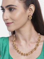 Priyaasi Women Stones Beads Gold-Polished Floral Jewellery Set - Swadesiicart