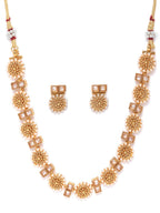 Priyaasi Women Stones Beads Gold-Polished Floral Jewellery Set - Swadesiicart