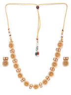 Priyaasi Women Stones Beads Gold-Polished Floral Jewellery Set - Swadesiicart