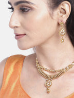 Priyaasi Women Kundan Beads Gold-Polished Jewellery Set - Swadesiicart