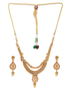 Priyaasi Women Kundan Beads Gold-Polished Jewellery Set - Swadesiicart