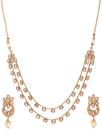 Priyaasi Women Kundan Pearls Gold-Polished Layered Jewellery Set - Swadesiicart