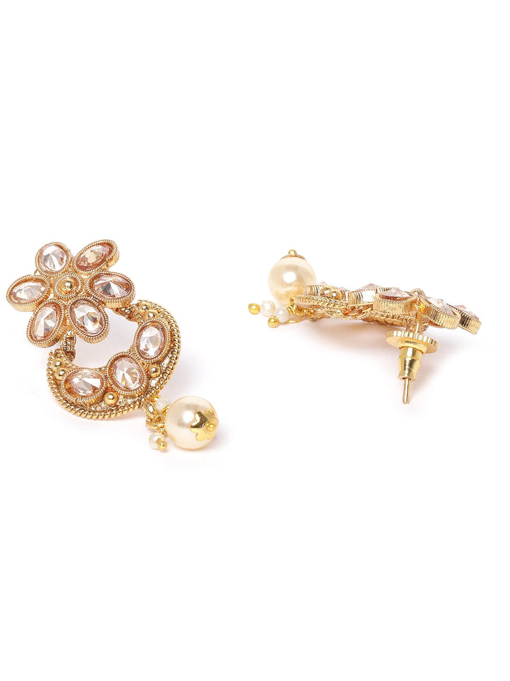 Priyaasi Women Kundan Pearls Gold-Polished Layered Jewellery Set - Swadesiicart