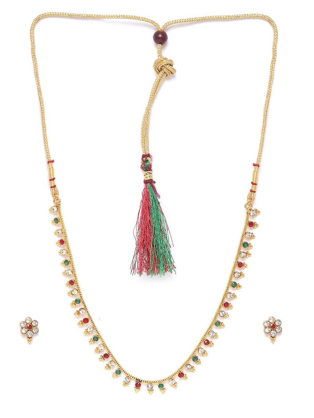 Priyaasi Women Multicolor Stones Gold-Polished Jewellery Set - Swadesiicart
