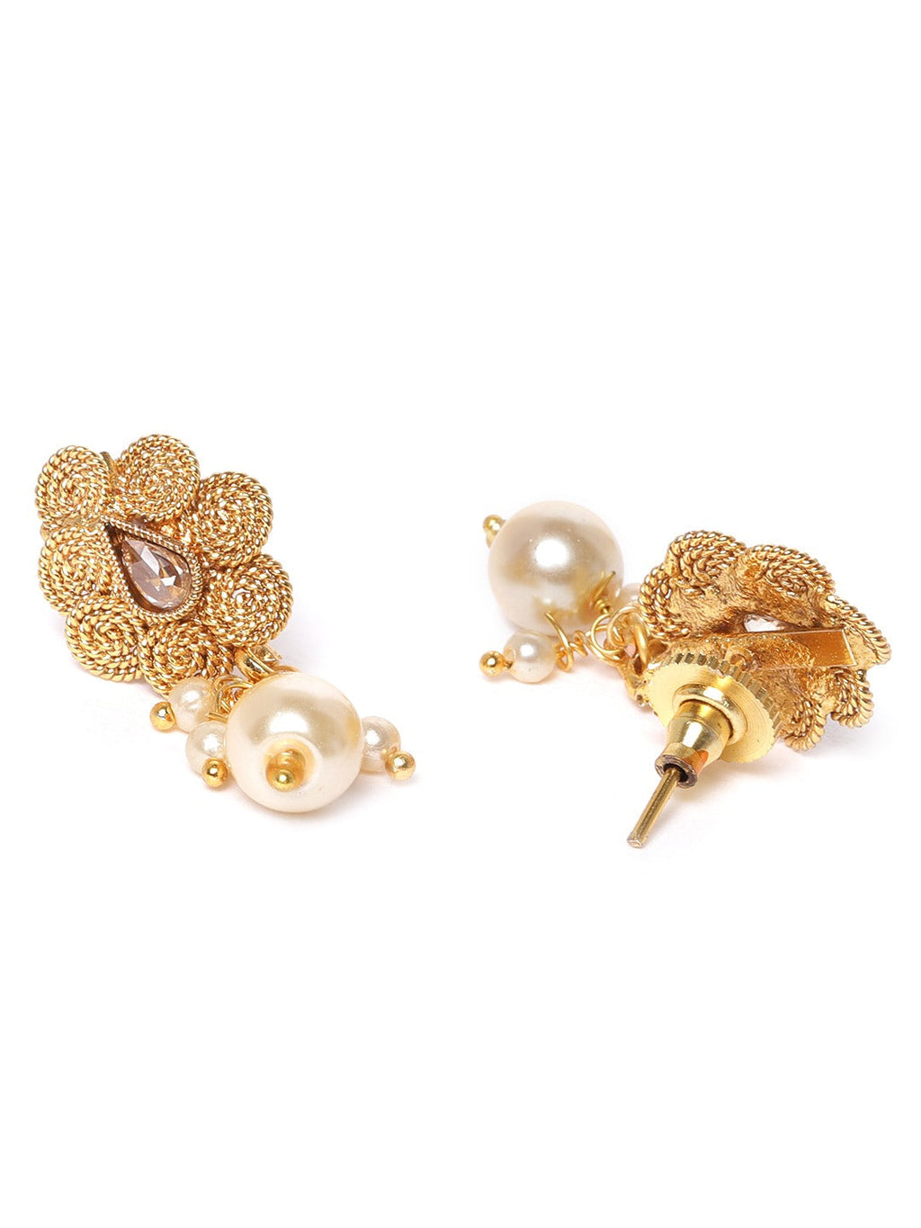 Priyaasi Women Pearls Beads Floral Jewellery Set - Swadesiicart