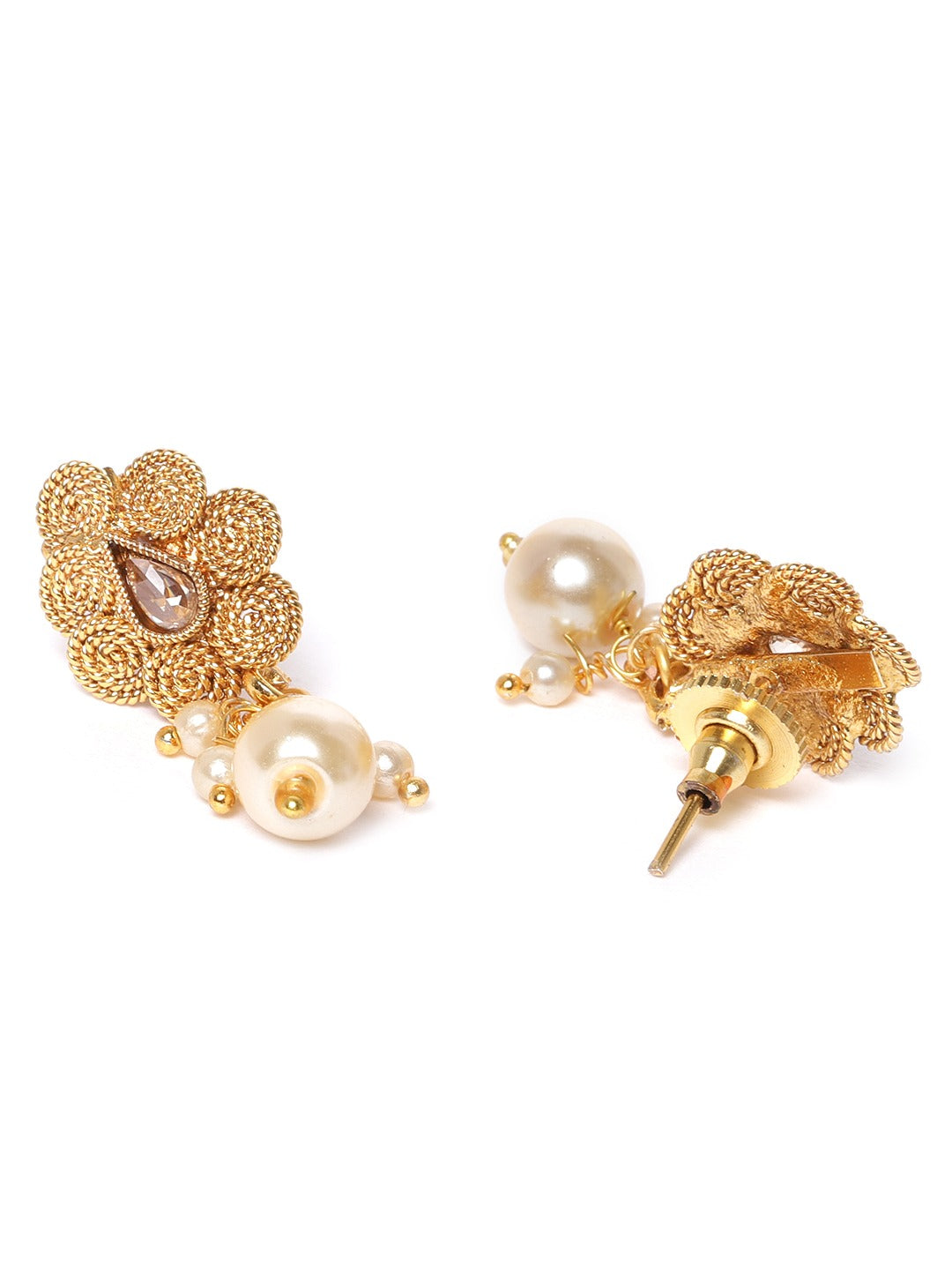Priyaasi Women Pearls Beads Floral Jewellery Set - Swadesiicart