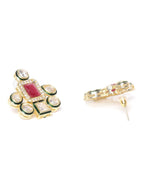 Priyaasi Women Grey Beads Kundan Gold-Polished Ranihaar Jewellery Set - Swadesiicart