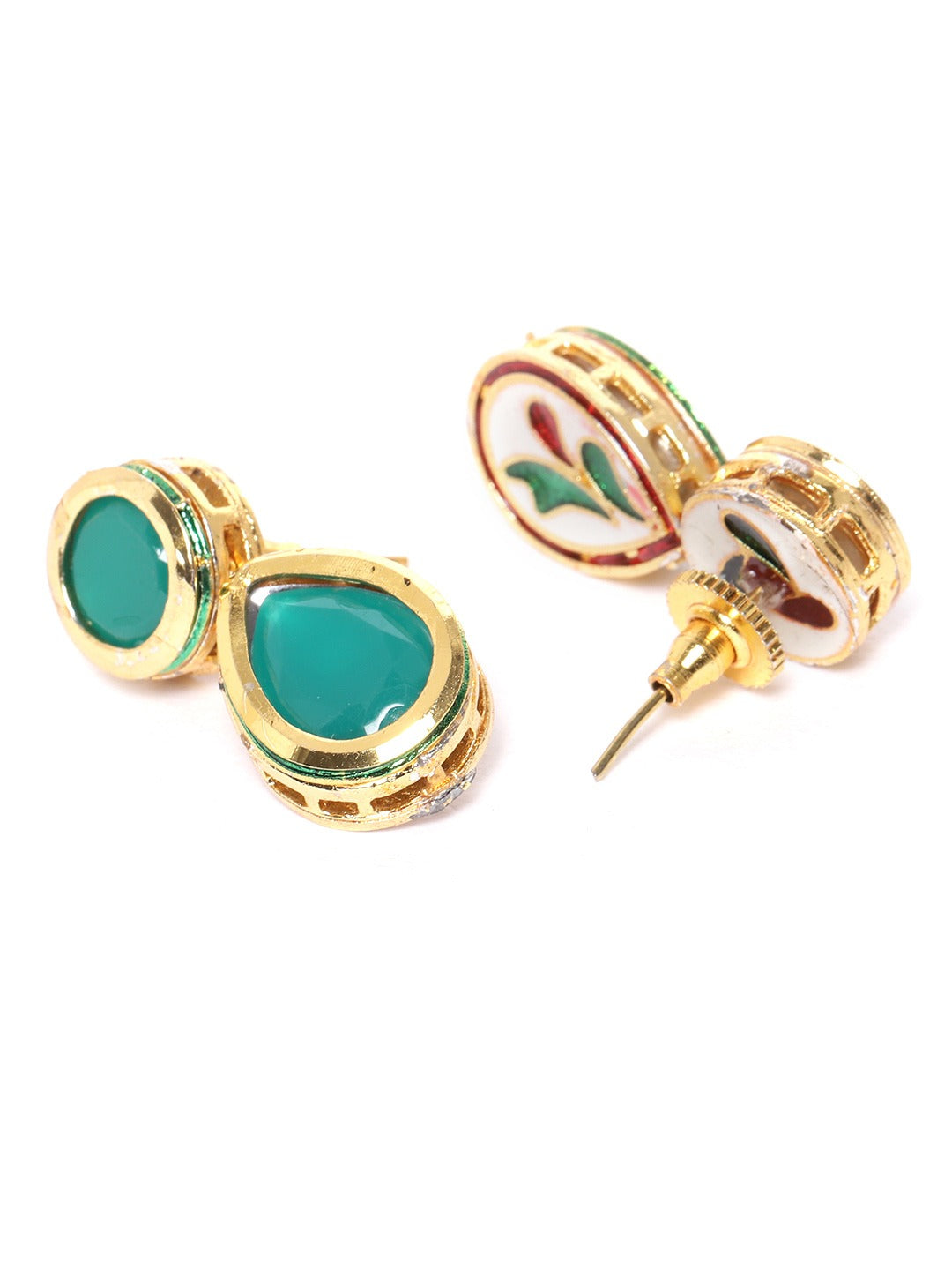 Priyaasi Women Turquoise Blue Stones Jewellery Set - Swadesiicart
