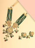 Priyaasi Women Green & Red Beads Kundan Gold-Polished Jewellery Set - Noz2Toz