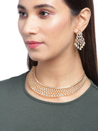 Priyaasi Women Gold-Polished American Diamond Jewellery Set - Swadesiicart