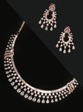 Priyaasi Women Rose Gold American Diamond Jewellery Set - Noz2Toz