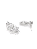 Priyaasi Women American Diamond Silver Plated Floral Jewellery Set - Swadesiicart