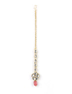 Priyaasi Women Pink Beads Ruby Kundan Gold-Polished Traditional MaangTika Jewellery Set - Swadesiicart