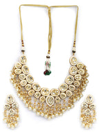 Priyaasi Women Kundan Beads Pearls Gold-Polished Traditional Jewellery Set - Swadesiicart