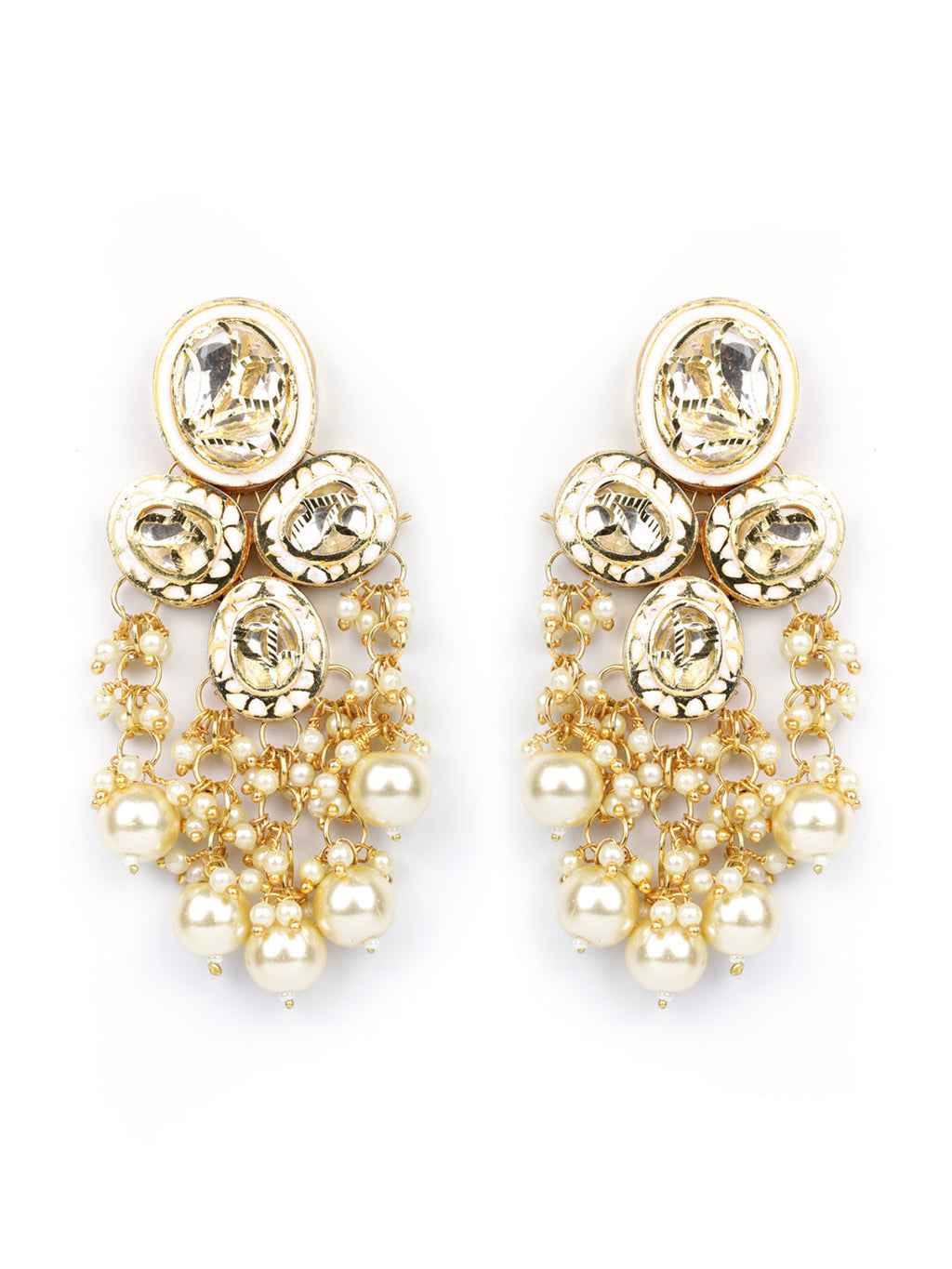 Priyaasi Women Kundan Beads Pearls Gold-Polished Traditional Jewellery Set - Swadesiicart