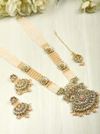 Priyaasi Women Multi-Color Beads Pearls Gold-Polished Rani Haar with Maang Tikka - Noz2Toz