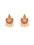Priyaasi Women Ruby Emerald Beads Gold-Polished Jewellery Set - Swadesiicart