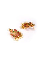 Priyaasi Women Ruby Emerald Beads Gold-Polished Jewellery Set - Swadesiicart