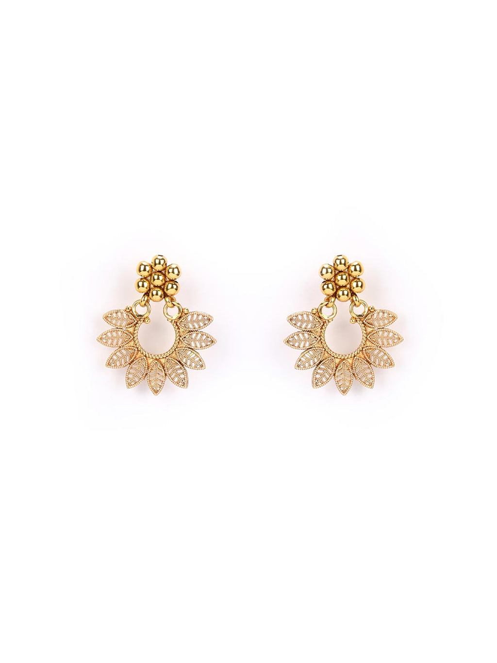 Priyaasi Women Gold-Polished Leaf Patterned Jewellery Set - Swadesiicart