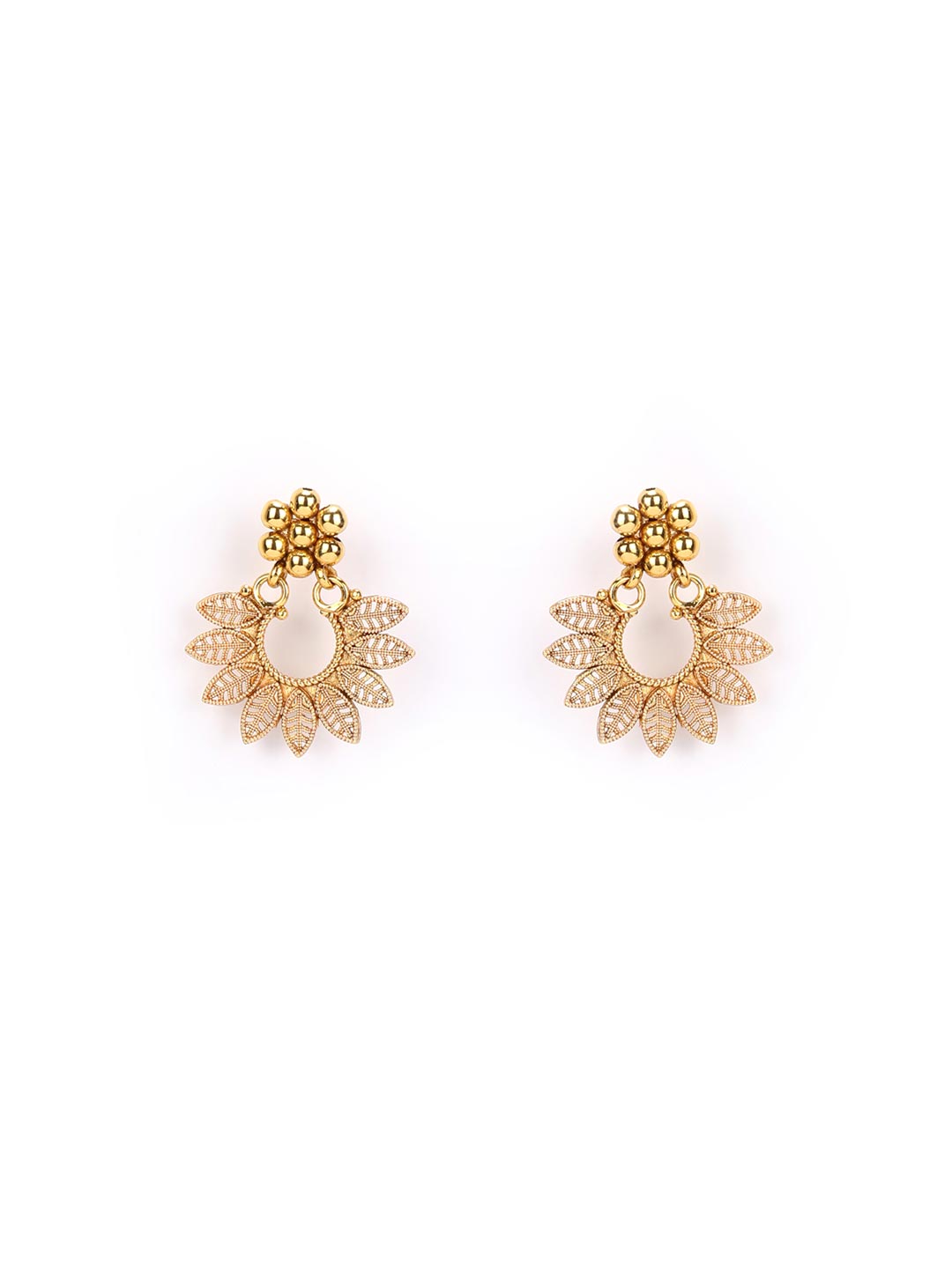Priyaasi Women Gold-Polished Leaf Patterned Jewellery Set - Swadesiicart