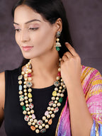 Priyaasi Women Multi-Color Beads Pearls Stones Gold-Polished Jewellery Set - Swadesiicart