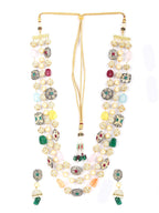 Priyaasi Women Multi-Color Beads Pearls Stones Gold-Polished Jewellery Set - Swadesiicart