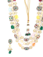 Priyaasi Women Multi-Color Beads Pearls Stones Gold-Polished Jewellery Set - Swadesiicart