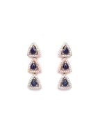 Priyaasi Women Blue American Diamond Rose Gold-Polished Jewellery Set - Swadesiicart