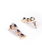 Priyaasi Women Blue American Diamond Rose Gold-Polished Jewellery Set - Swadesiicart