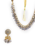 Priyaasi Women Kundan Gold-Polished Jewellery Set with MaangTikka - Swadesiicart