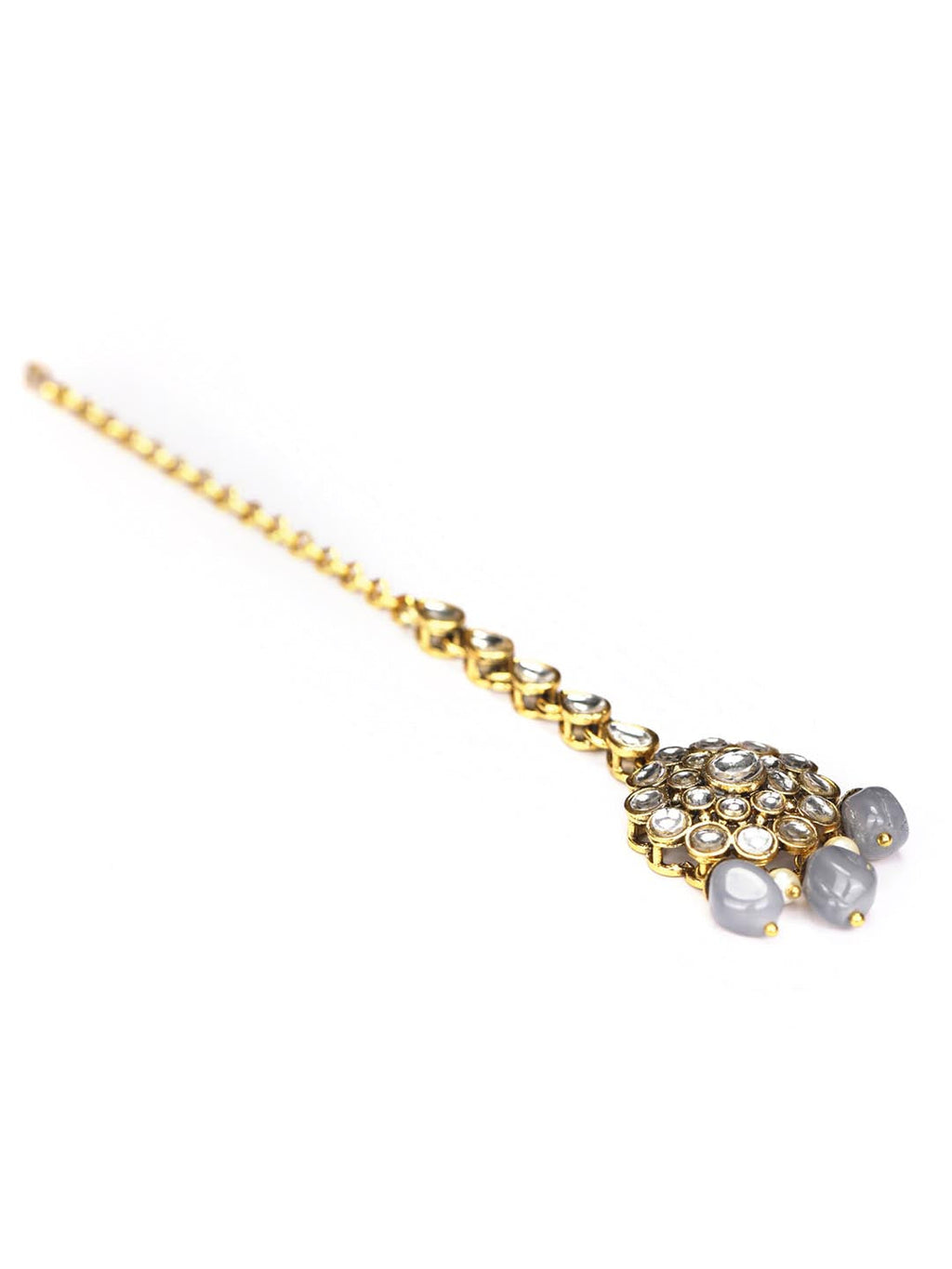 Priyaasi Women Kundan Gold-Polished Jewellery Set with MaangTikka - Swadesiicart