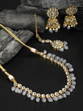 Priyaasi Women Kundan Gold-Polished Jewellery Set with MaangTikka - Noz2Toz