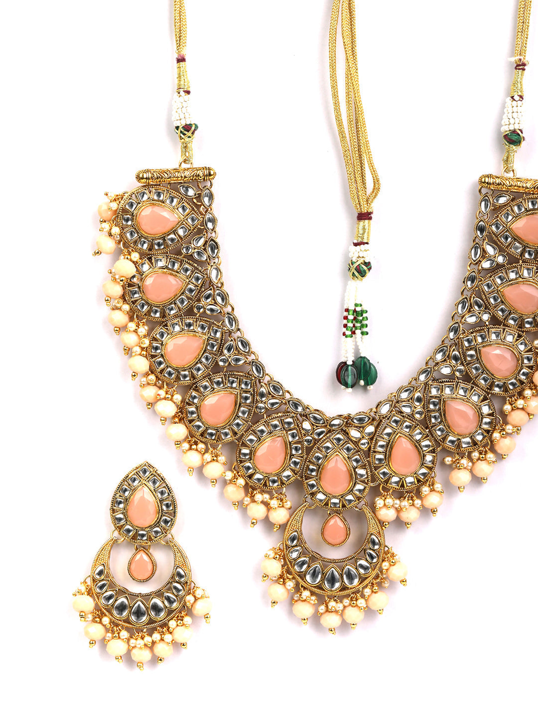 Priyaasi Women Pink Gold-Polished Jewellery Set - Swadesiicart