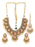 Priyaasi Women Pink Gold-Polished Jewellery Set - Swadesiicart