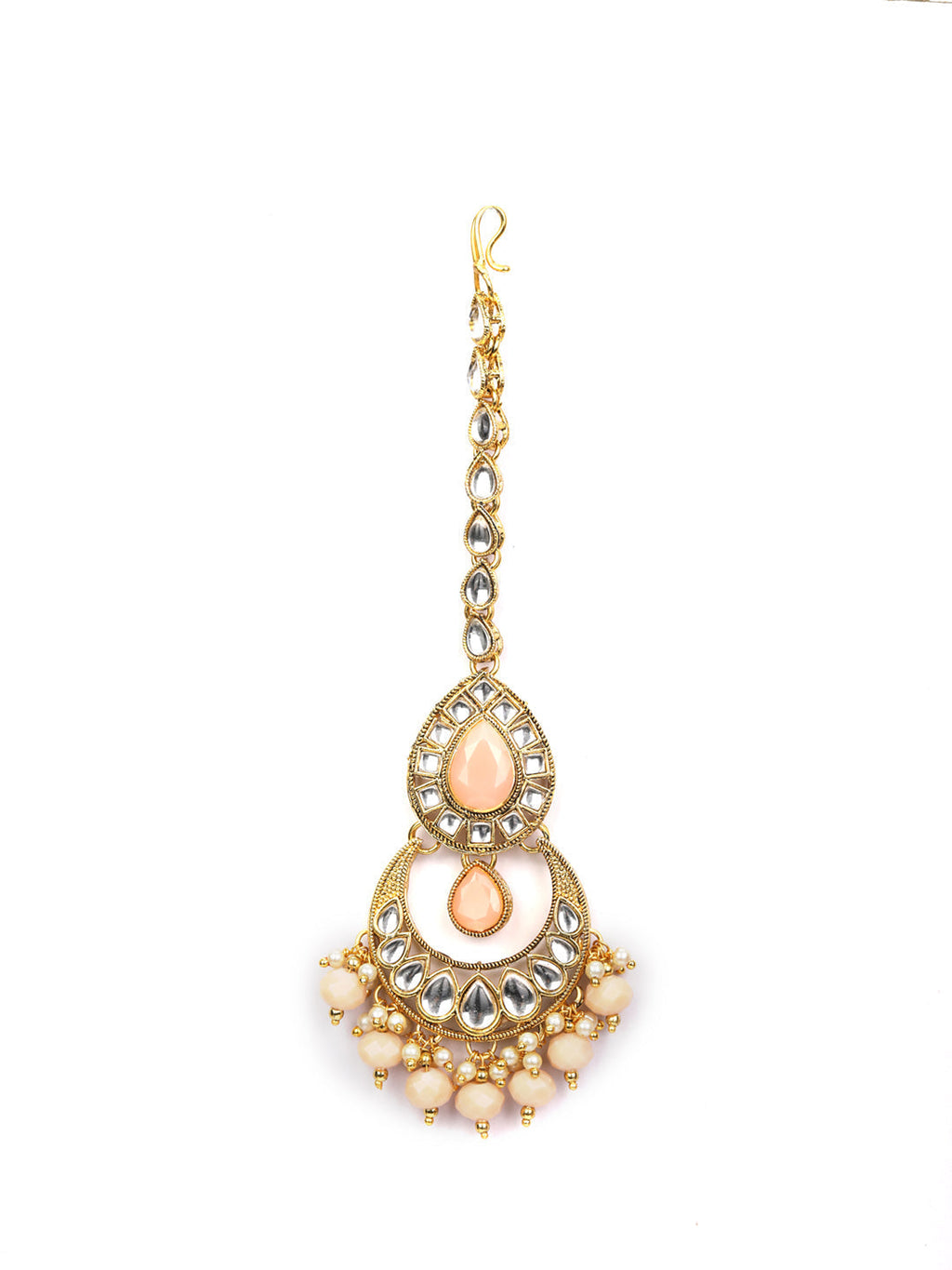 Priyaasi Women Pink Gold-Polished Jewellery Set - Swadesiicart