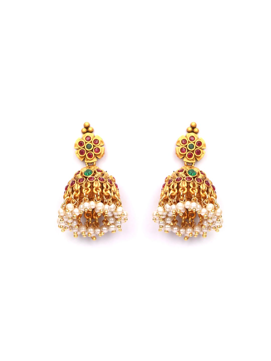 Priyaasi Women Multi-Color Kemp Stones Gold-Polished Peacock Jewellery Set - Swadesiicart