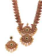 Priyaasi Women Multi-Color Kemp Stones American Diamond Gold-Polished Jewellery Set - Swadesiicart