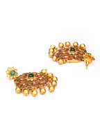 Priyaasi Women Multi-Color Kemp Stones American Diamond Gold-Polished Jewellery Set - Swadesiicart