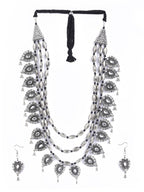 Priyaasi Women Kundan Stones Studded Silver Plated Jewellery Set - Noz2Toz
