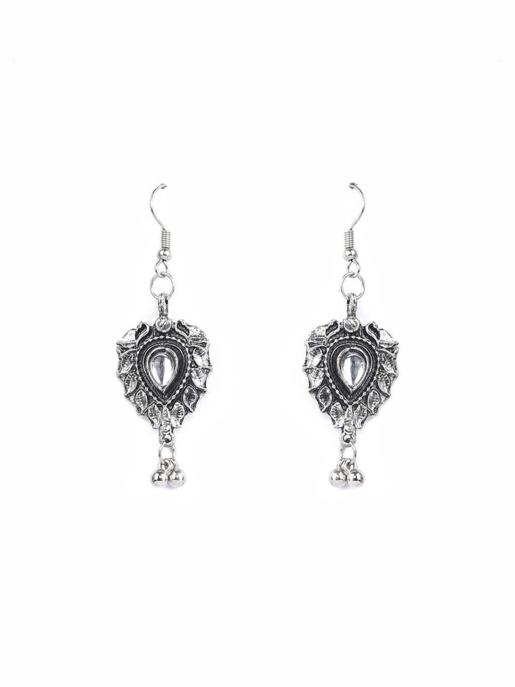 Priyaasi Women Kundan Stones Studded Silver Plated Jewellery Set - Swadesiicart
