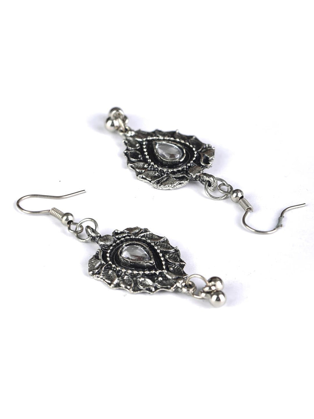Priyaasi Women Kundan Stones Studded Silver Plated Jewellery Set - Swadesiicart