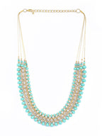 Priyaasi Women Mint Green Cubic Zirconia Stones Studded Gold-Polished Jewellery Set with Bracelet - Swadesiicart